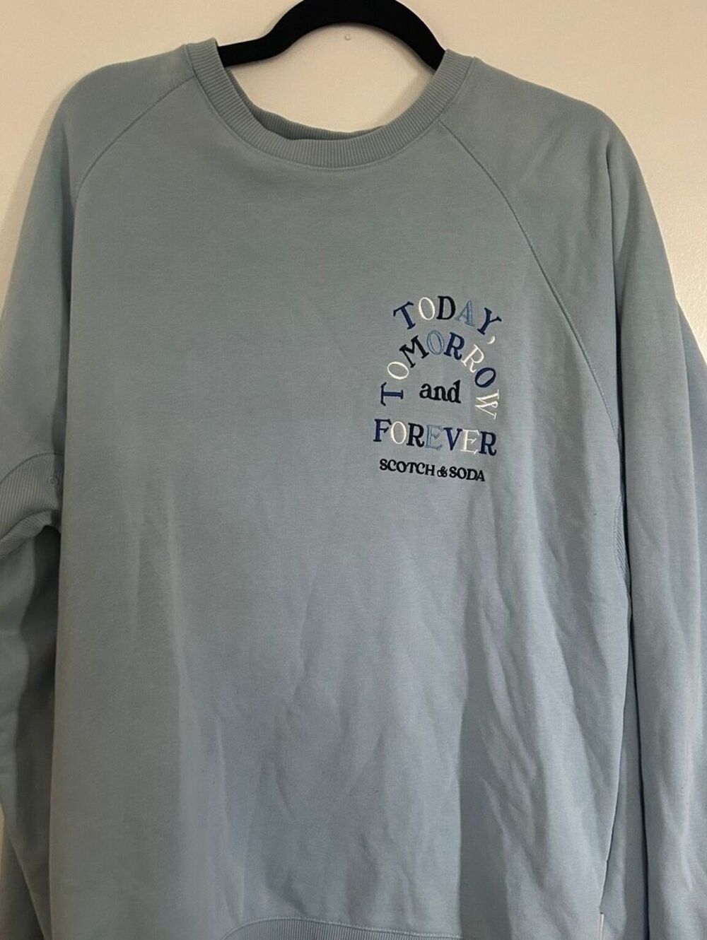 Scotch & Soda Amsterdam Graphic Crewneck Sweatshirt Blue Size XL